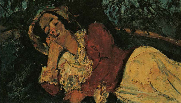 La Sieste (Femme étendue sous un arbre) (The Siesta [Woman Lying under a Tree]), c. 1934. <br> Oil on canvas, 73 x 92.4 cm. Private collection.