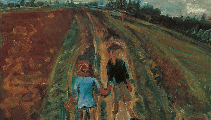 Two Children on the Road, C. 1942. <br> Oil on canvas, 46 x 65.1 cm. Musée d’art et d’histoire, Geneva.